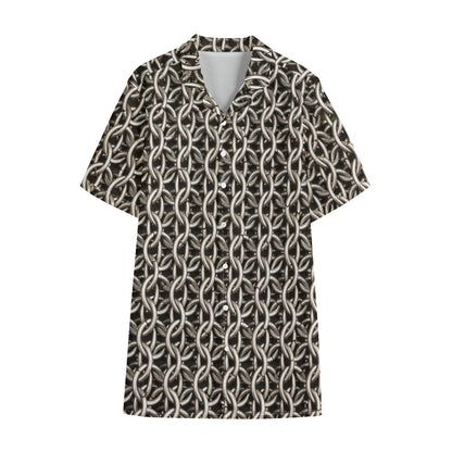 Chainmail Ring Print Cotton Hawaiian Shirt