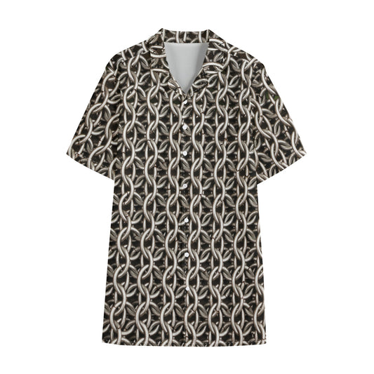 Chainmail Ring Print Cotton Hawaiian Shirt