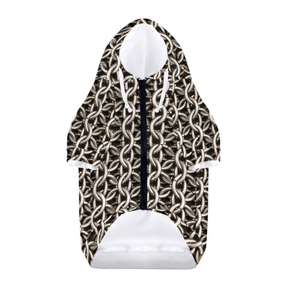 Chainmail Ring Print Dog Zip Up Hoodie