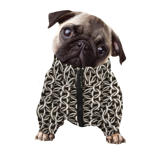 Chainmail Ring Print Dog Zip Up Jacket