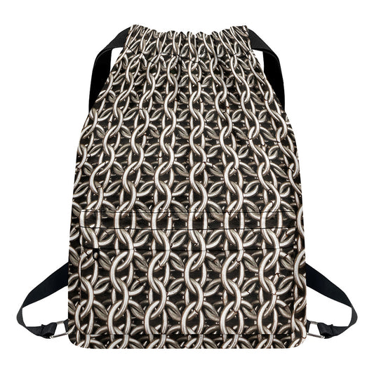 Chainmail Ring Print Drawstring Backpack