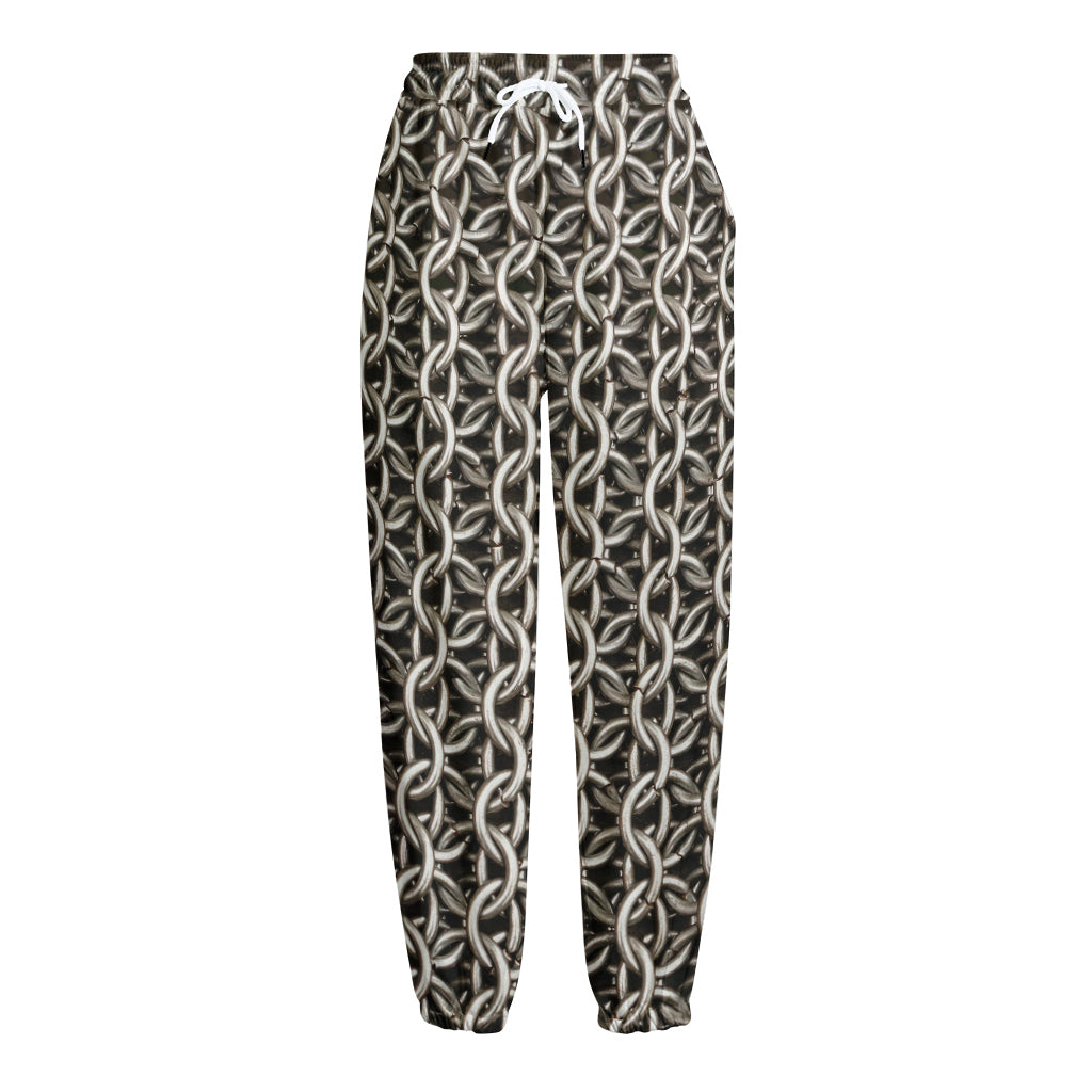 Chainmail Ring Print Fleece Lined Knit Pants