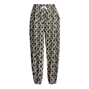 Chainmail Ring Print Fleece Lined Knit Pants