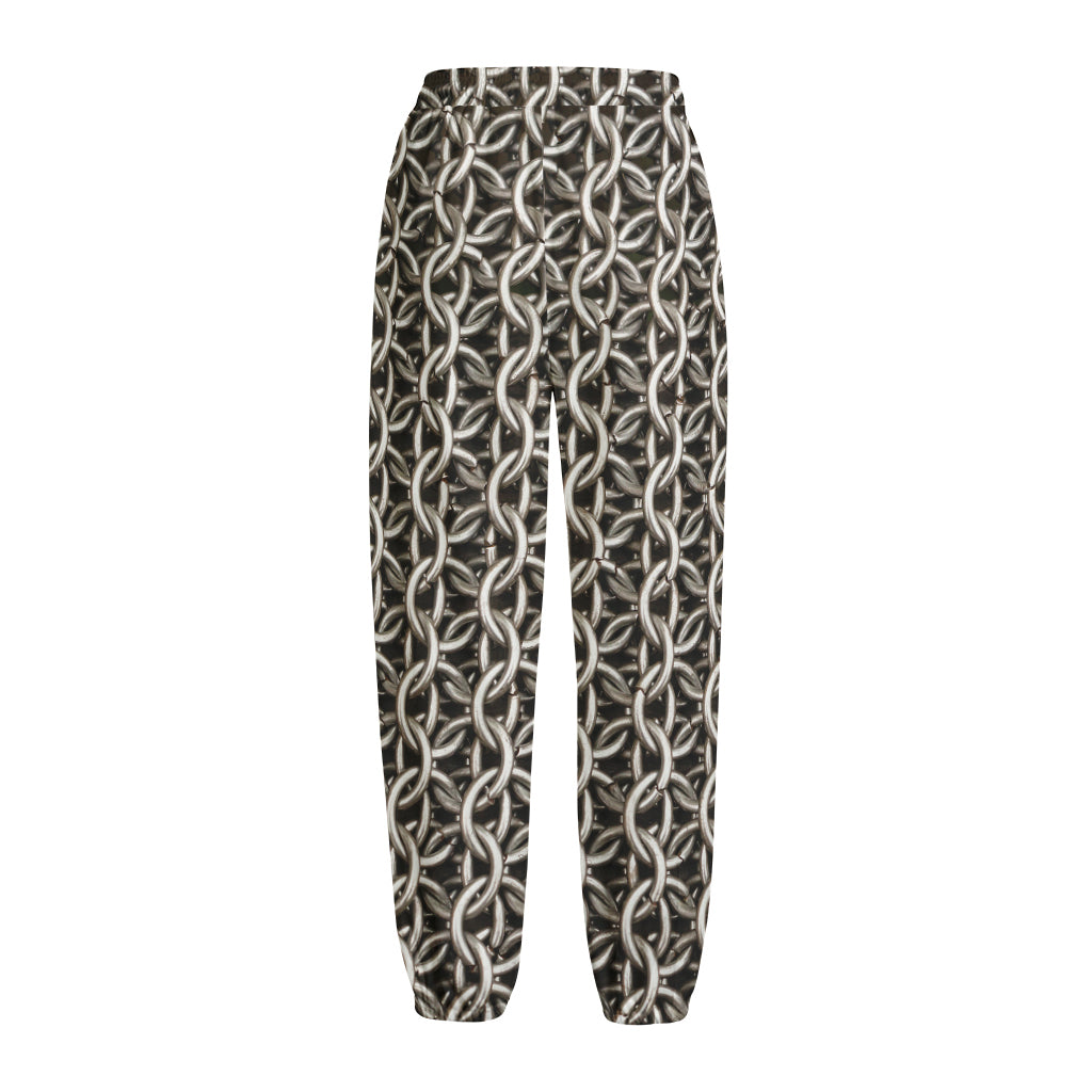 Chainmail Ring Print Fleece Lined Knit Pants