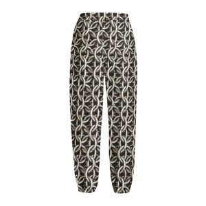 Chainmail Ring Print Fleece Lined Knit Pants