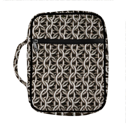 Chainmail Ring Print Front Pocket Bible Bag