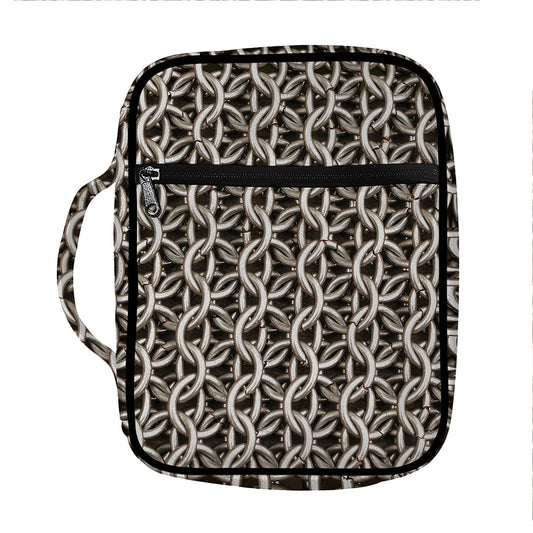 Chainmail Ring Print Front Pocket Bible Bag