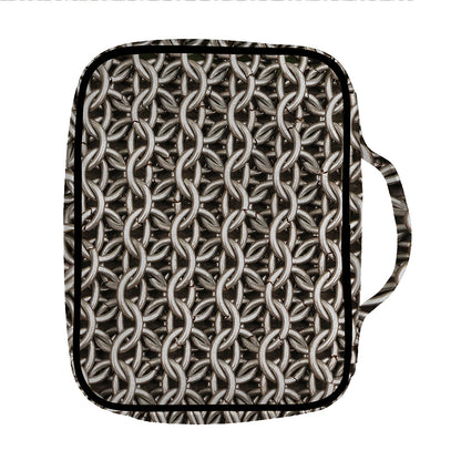 Chainmail Ring Print Front Pocket Bible Bag
