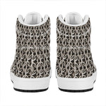 Chainmail Ring Print High Top Leather Sneakers