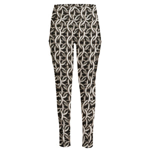 Chainmail Ring Print High-Waisted Pocket Leggings