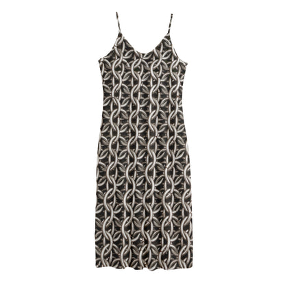 Chainmail Ring Print Jersey Midi Cami Dress
