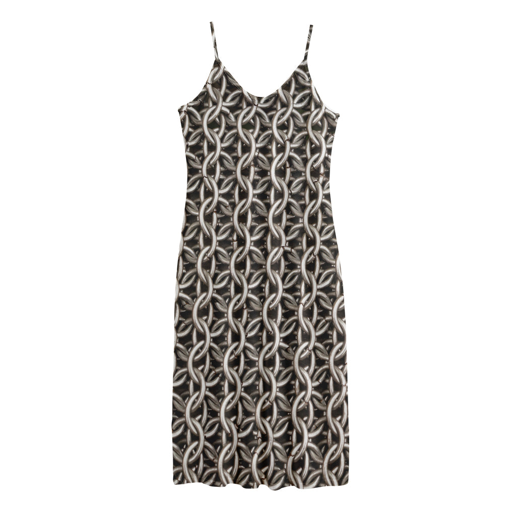 Chainmail Ring Print Jersey Midi Cami Dress