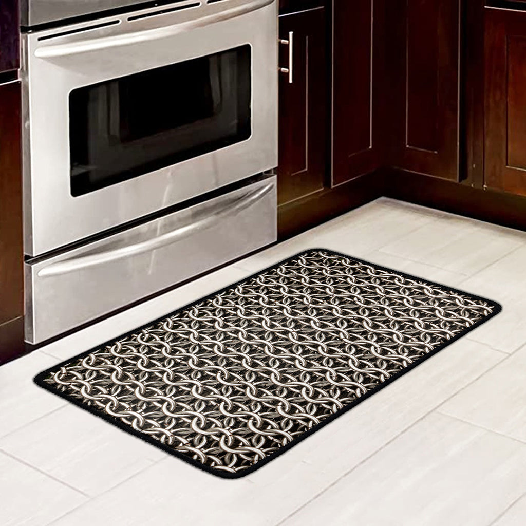 Chainmail Ring Print Kitchen Mat