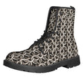 Chainmail Ring Print Lace-Up Boots