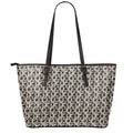 Chainmail Ring Print Leather Tote Bag With Zipper