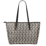 Chainmail Ring Print Leather Tote Bag