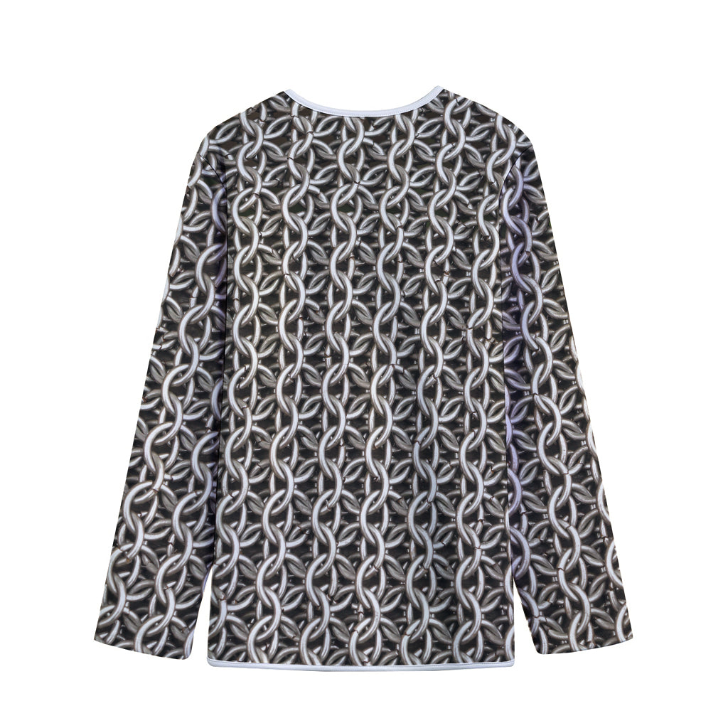 Chainmail Ring Print Long Sleeve Short Coat