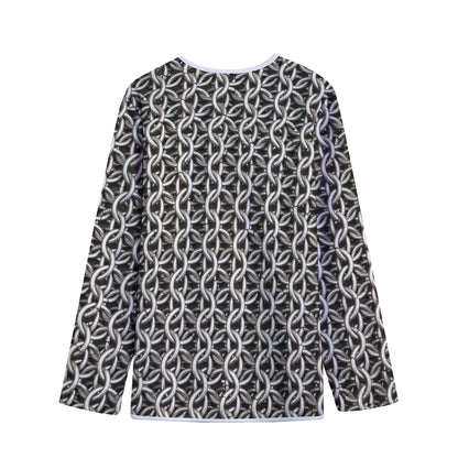 Chainmail Ring Print Long Sleeve Short Coat
