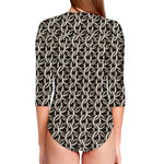 Chainmail Ring Print Long Sleeve Swimsuit