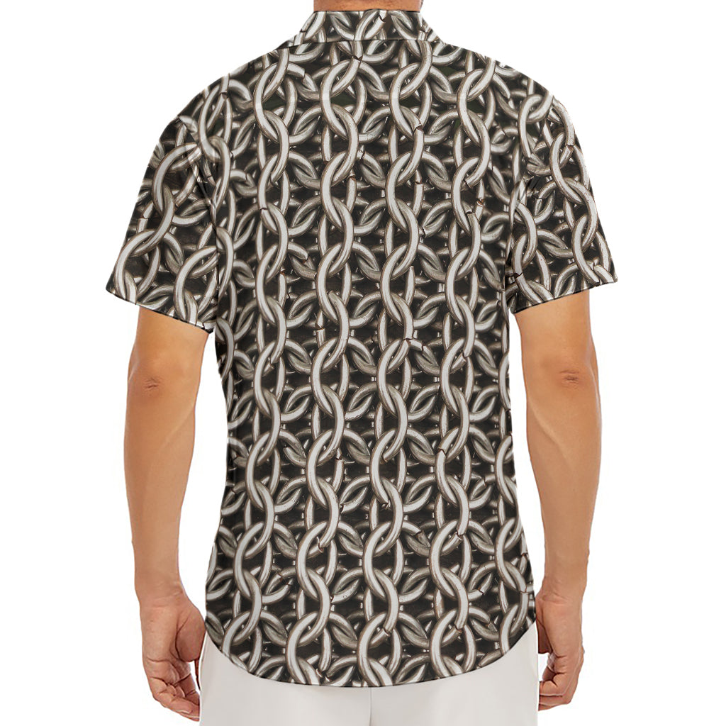 Chainmail Ring Print Men's Deep V-Neck Shirt