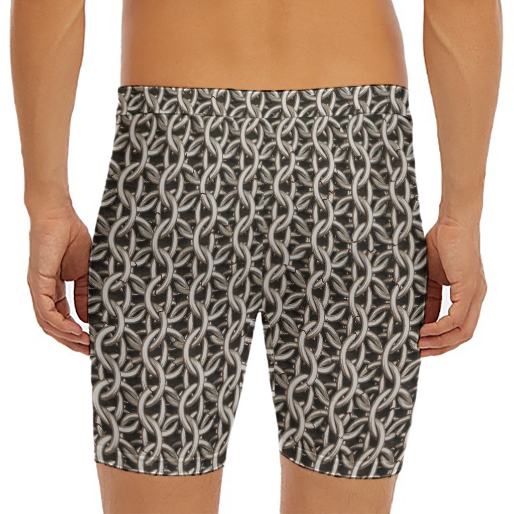 Chainmail Ring Print Men's Long Boxer Briefs