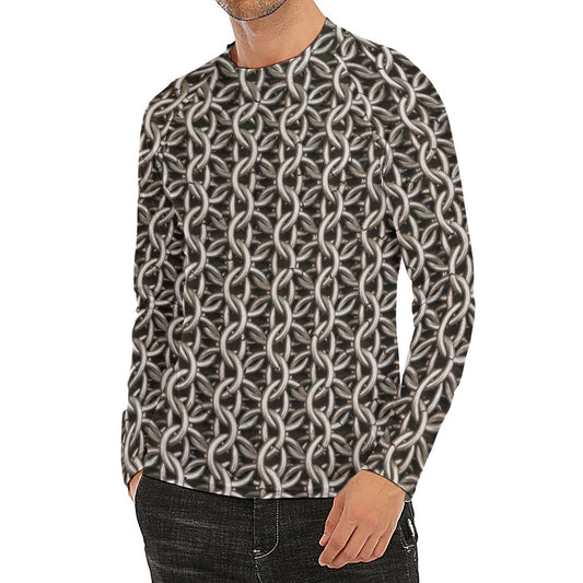 Chainmail Ring Print Men's Long Sleeve Rash Guard