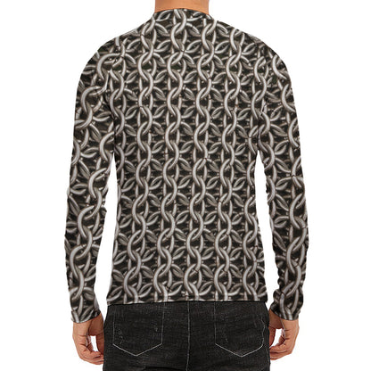 Chainmail Ring Print Men's Long Sleeve Rash Guard