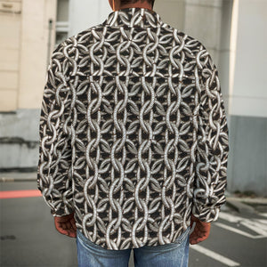 Chainmail Ring Print Men's Shirt Jacket