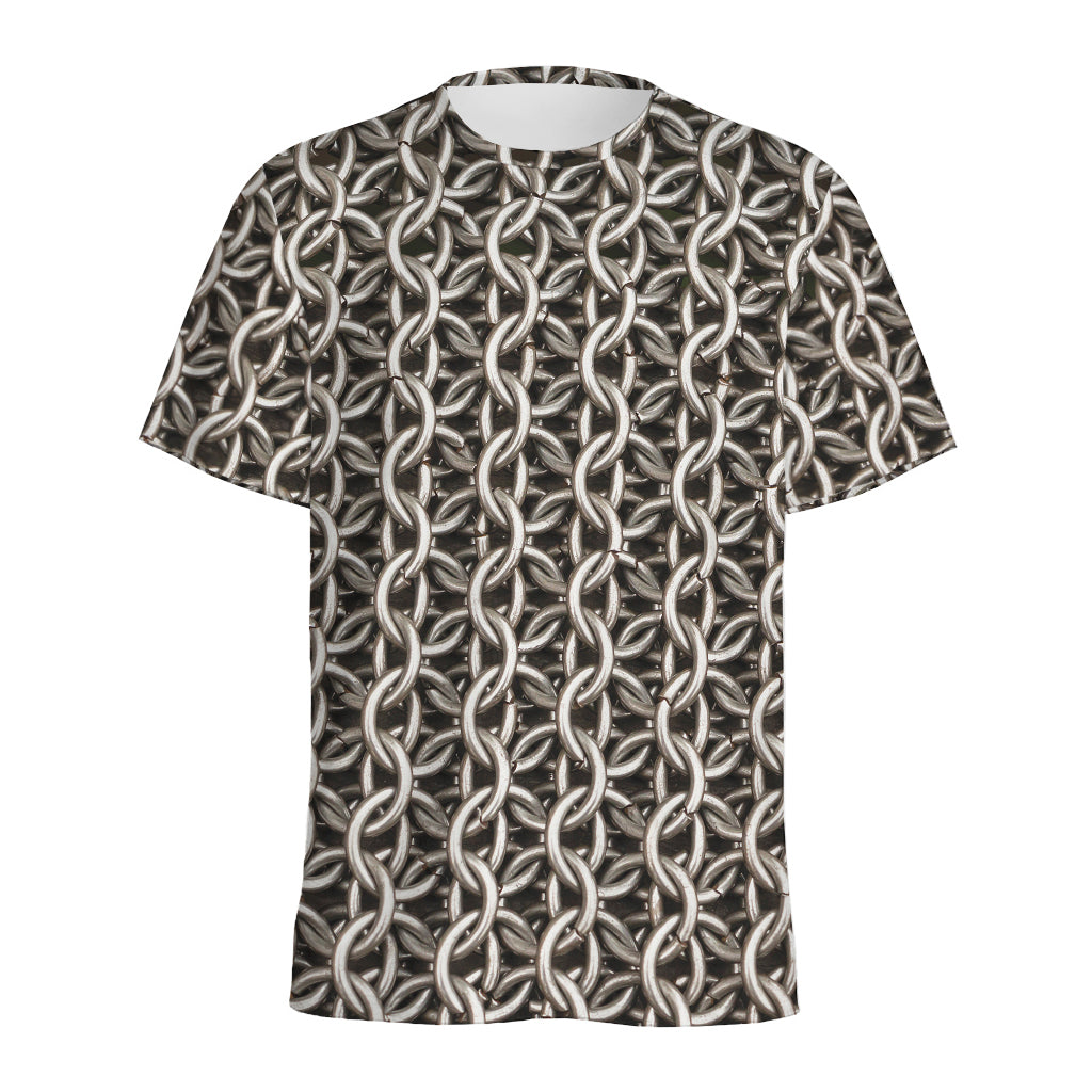Chainmail Ring Print Men's Sports T-Shirt