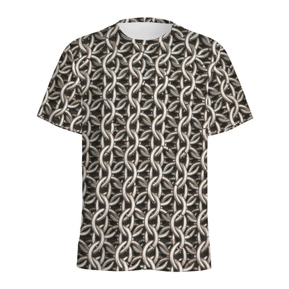 Chainmail Ring Print Men's Sports T-Shirt