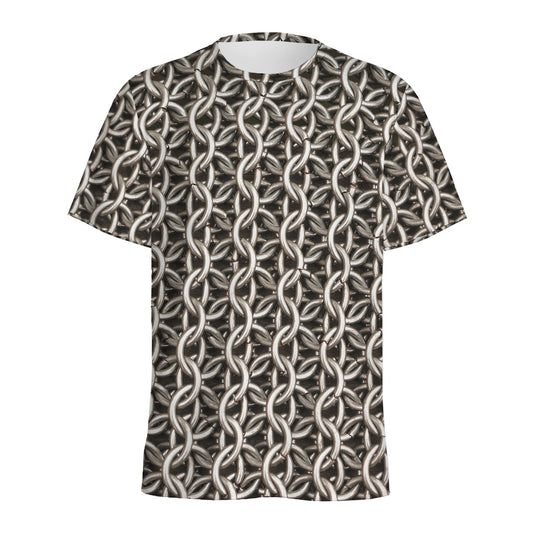 Chainmail Ring Print Men's Sports T-Shirt