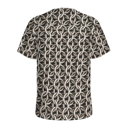Chainmail Ring Print Men's Sports T-Shirt