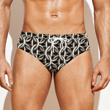 Chainmail Ring Print Men's Swim Briefs