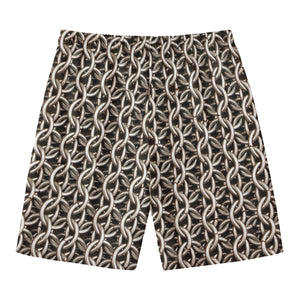 Chainmail Ring Print Men's Swim Trunks