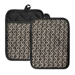 Chainmail Ring Print Pot Holders With Pocket