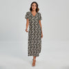 Chainmail Ring Print Short Sleeve Maxi Dress