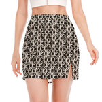 Chainmail Ring Print Side Slit Mini Skirt