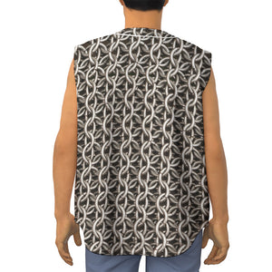 Chainmail Ring Print Sleeveless Baseball Jersey