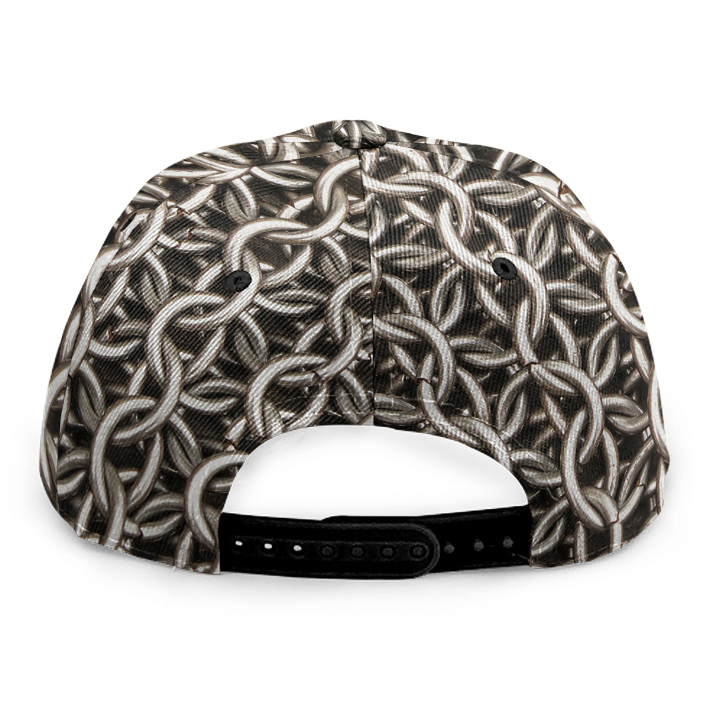 Chainmail Ring Print Snapback Cap