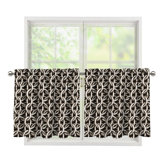 Chainmail Ring Print Tier Curtains