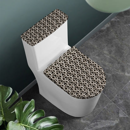 Chainmail Ring Print Toilet Lid And Tank Cover Set