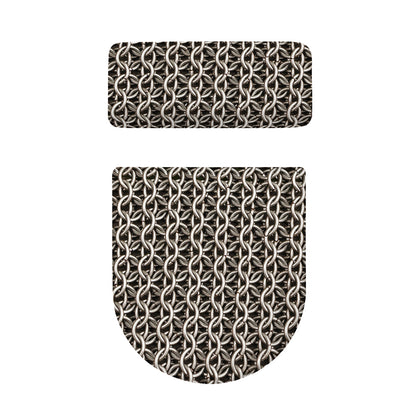 Chainmail Ring Print Toilet Lid And Tank Cover Set