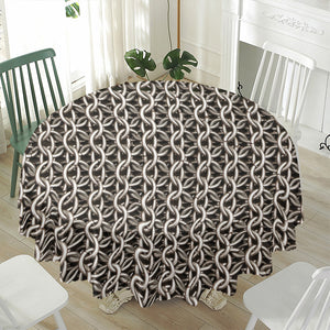 Chainmail Ring Print Waterproof Round Tablecloth