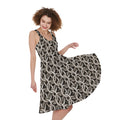 Chainmail Ring Print Sleeveless Knee Length Dress