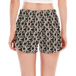 Chainmail Ring Print Women's Split Running Shorts