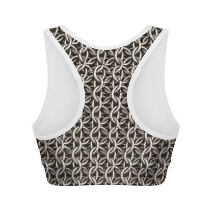 Chainmail Ring Print Women's Sports Bra
