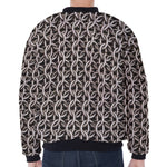 Chainmail Ring Print Zip Sleeve Bomber Jacket