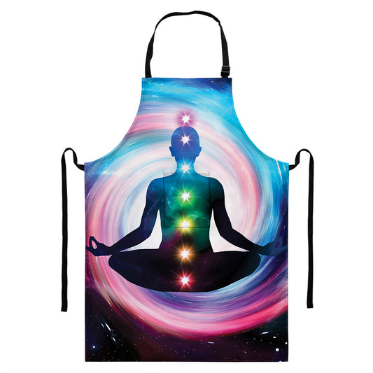 Chakras Of The Universe Print Bib Apron With Pocket