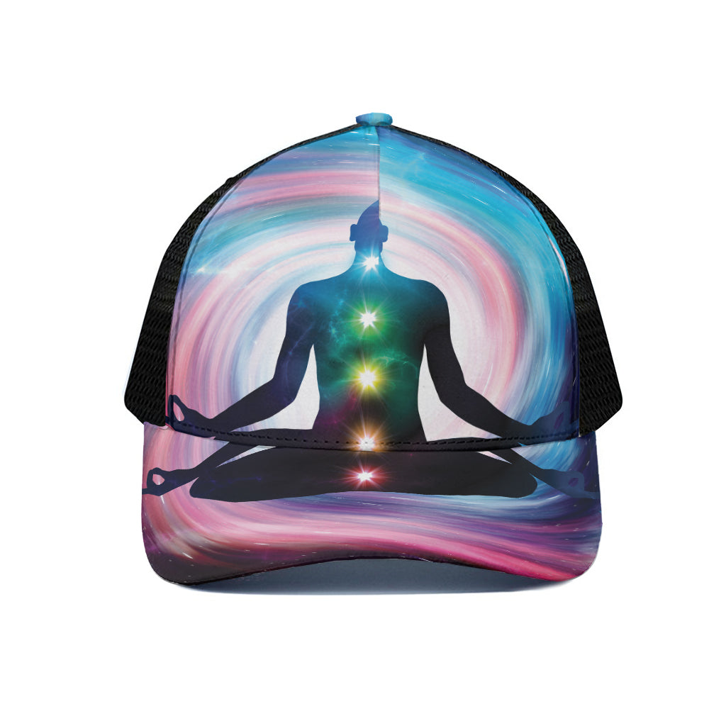 Chakras Of The Universe Print Black Mesh Trucker Cap