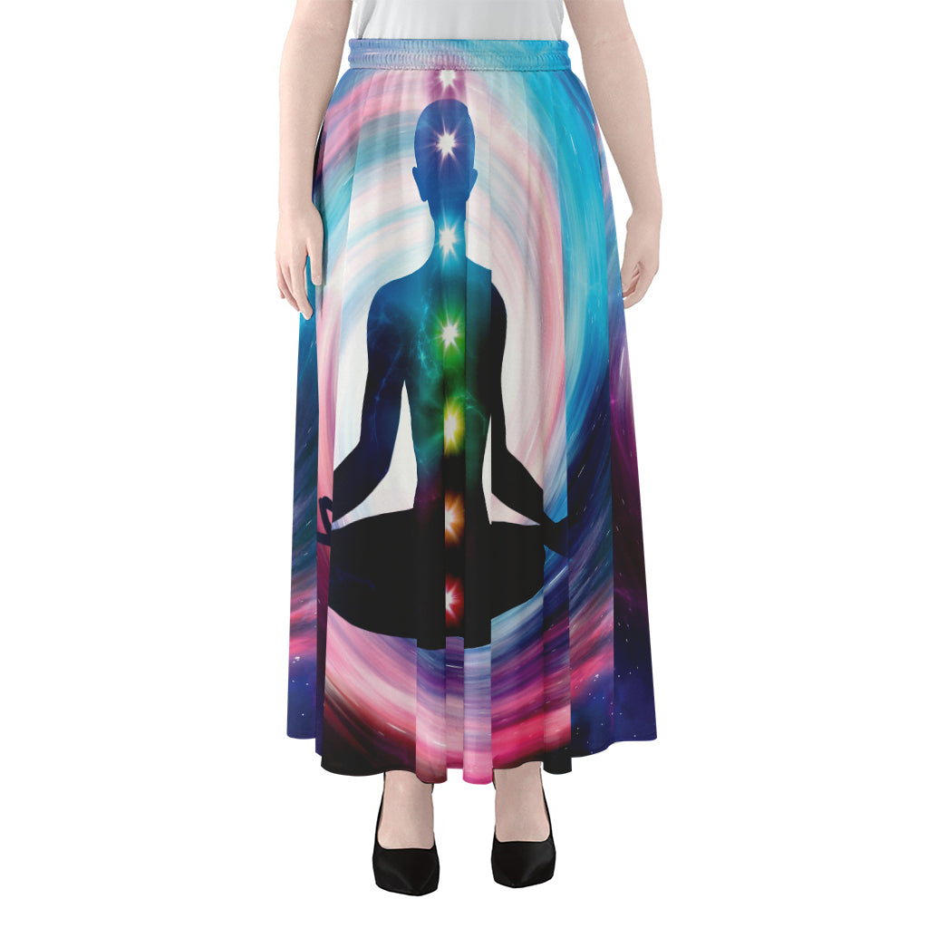 Chakras Of The Universe Print Chiffon Maxi Skirt